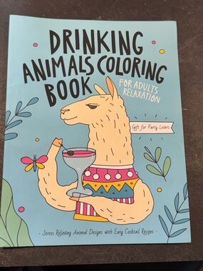 Drinking Animals Adult Coloring Book with Easy Cocktail Recipes
